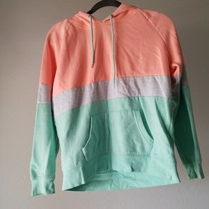 Mint and peach hoodie